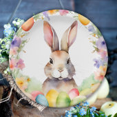 イースターエレガントブランチ水カラーフローラバニー ペーパープレート