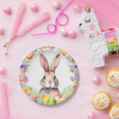 イースターエレガントブランチ水カラーフローラバニー ペーパープレート (パーティー)