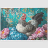 イースターエレガントヘン牡丹シャンデリアのデコページ 薄葉紙 (正面)