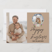イースターエレガントモダン、家族2枚の写真コラージュ シーズンカード (正面)