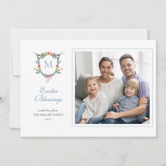 イースターエレガントモノグラムの写真 シーズンカード (正面)