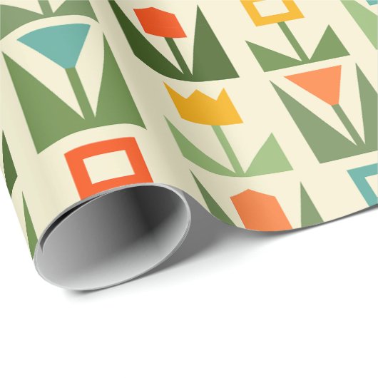 イースターエレガントラッピング紙と抽象芸術春 ラッピングペーパー (ロールコーナー)