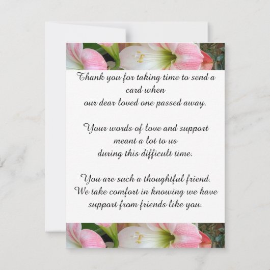 イースターエレガントリリーフラットサンキューシンパカード サンキューカード (裏面)