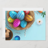 イースターエレガント卵の巣と耳 招待状 (裏面)