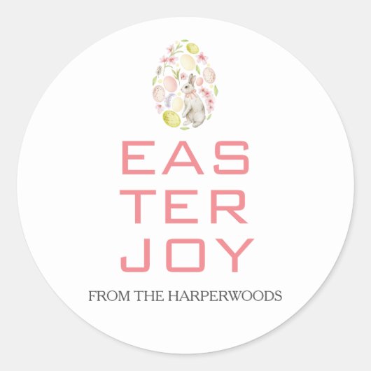 イースターエレガント恵みイースターエッグファミリー ラウンドシール (正面)
