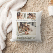 イースターエレガント恵みイースターエッグ家族の写真 クッション (ブランケット)
