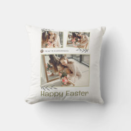 イースターエレガント恵みイースターエッグ家族の写真 クッション