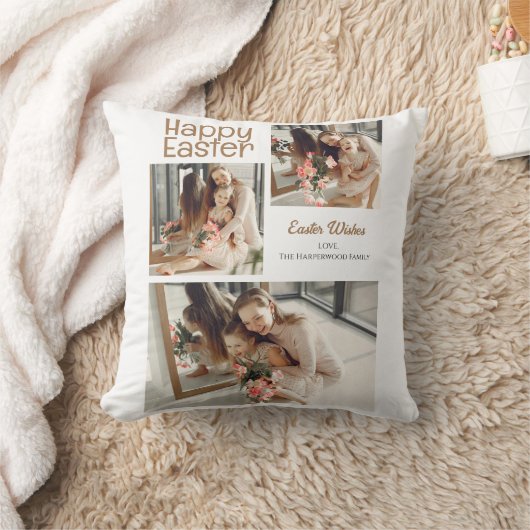 イースターエレガント恵みイースターエッグ家族の写真 クッション (ブランケット)