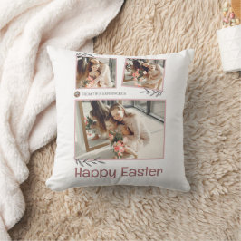 イースターエレガント恵みイースターエッグ家族の写真 クッション