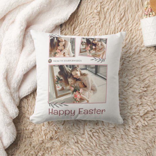 イースターエレガント恵みイースターエッグ家族の写真 クッション (ブランケット)