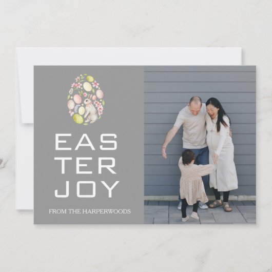 イースターエレガント恵みイースターエッグ家族の写真 シーズンカード (正面)