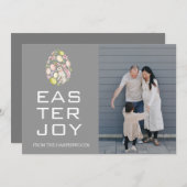 イースターエレガント恵みイースターエッグ家族の写真 シーズンカード (正面/裏面)