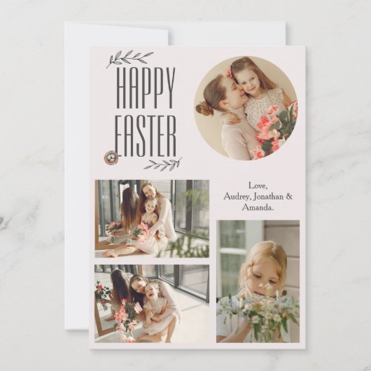 イースターエレガント恵みイースターエッグ家族の写真 シーズンカード (正面)