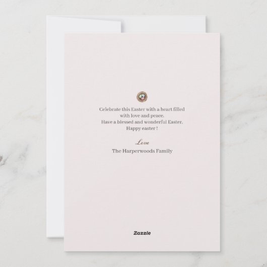 イースターエレガント恵みイースターエッグ家族の写真 シーズンカード (裏面)