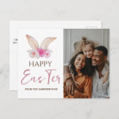 イースターエレガント恵みイースターエッグ家族の写真 シーズンポストカード (正面/裏面)