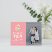 イースターエレガント恵みイースターエッグ家族の写真 シーズンポストカード (スタンド正面)