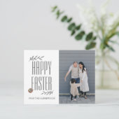 イースターエレガント恵みイースターエッグ家族の写真 シーズンポストカード (スタンド正面)