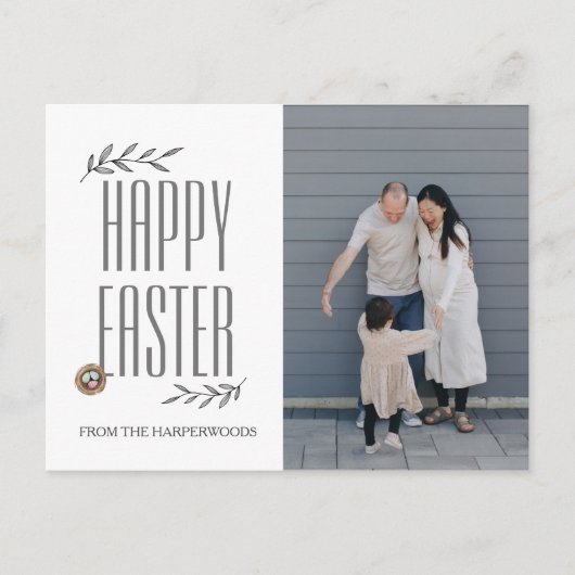 イースターエレガント恵みイースターエッグ家族の写真 シーズンポストカード (正面)