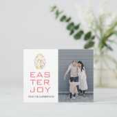 イースターエレガント恵みイースターエッグ家族の写真 シーズンポストカード (スタンド正面)