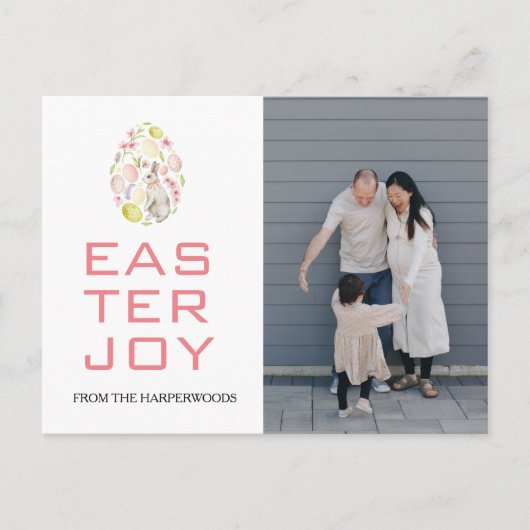 イースターエレガント恵みイースターエッグ家族の写真 シーズンポストカード (正面)