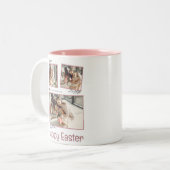 イースターエレガント恵みイースターエッグ家族の写真 ツートーンマグカップ (正面左)