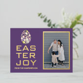 イースターエレガント恵みイースターエッグ家族の写真 箔シーズンカード (立ち正面)