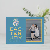 イースターエレガント恵みイースターエッグ家族の写真 箔シーズンカード (立ち正面)