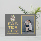 イースターエレガント恵みイースターエッグ家族の写真 箔シーズンカード (立ち正面)