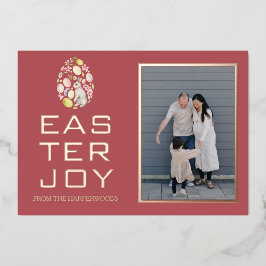 イースターエレガント恵みイースターエッグ家族の写真 箔シーズンカード