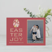 イースターエレガント恵みイースターエッグ家族の写真 箔シーズンカード (立ち正面)