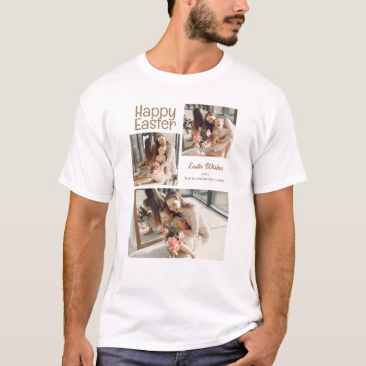 イースターエレガント恵みイースターエッグ家族の写真 Tシャツ (正面)