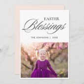 イースターエレガント恵みスクリプトの写真 シーズンカード (正面/裏面)