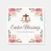 イースターエレガント恵みフローラクロス スタンダードカクテルナプキン (正面)