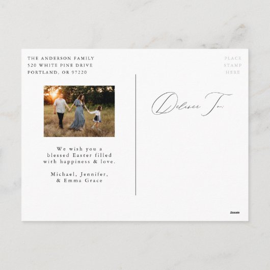 イースターエレガント恵み2 Photo Holiday シーズンポストカード (裏面)