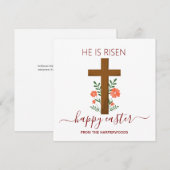 イースターエレガント書道キリスト教十字架 シーズンカード (正面/裏面)