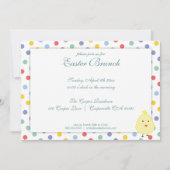 イースターエレガント水玉模様ブランチ招待状 招待状 (正面)