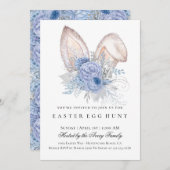イースターエレガント狩りフローラブルー 招待状 (正面/裏面)
