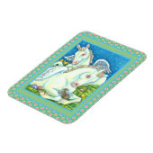 イースターエンジェル、白いポニー、バニーと卵かわいい マグネット (左側)