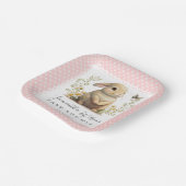 イースターオベビーバニー春ガールベイビーシャワー ペーパープレート (傾斜あり)
