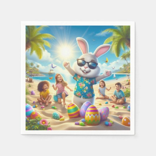 イースターオンビーチ スタンダードカクテルナプキン (正面)