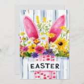 イースターカスタムエッグとバニーを持つイースターカード シーズンカード (正面/裏面)