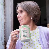 イースターカスタムフォトパステルピンク&グリーン花模様 コーヒーマグカップ