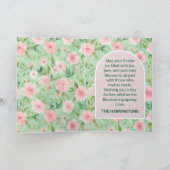 イースターカスタムフォトパステルピンク&グリーン花模様 シーズンカード (内部)
