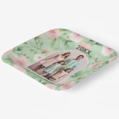 イースターカスタムフォトパステルピンク&グリーン花模様 ペーパープレート (傾斜あり)