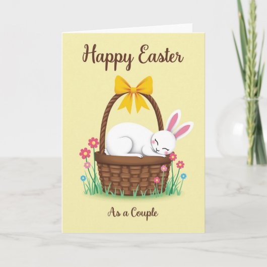 イースターカップルのスプリングバニーカード カード (正面)
