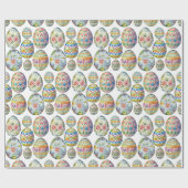 イースターカラフルお洒落卵のパターン ラッピングペーパー (フラット)