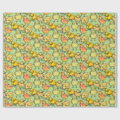 イースターカラフルなひよこ ラッピングペーパー (フラット)