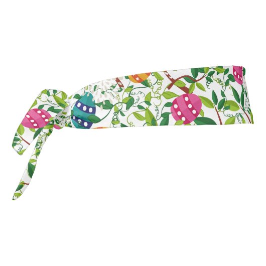イースターカラフルの卵と春の花パターン タイヘッドバンド (回転270)