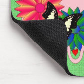 イースターカラフルの花と蝶 マウスパッド (コーナー)