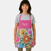 イースターカラフルはっきりした花模様 |春キッズエプロン エプロン (インサイチュ)